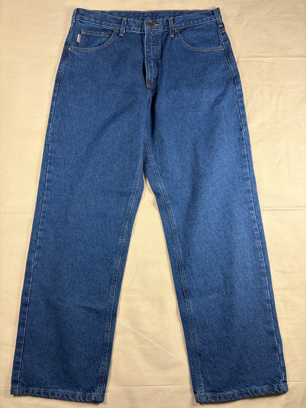 Carhartt B167 DST Jeans Men 35x32 Loose Fit Straight Leg Darkstone Denim